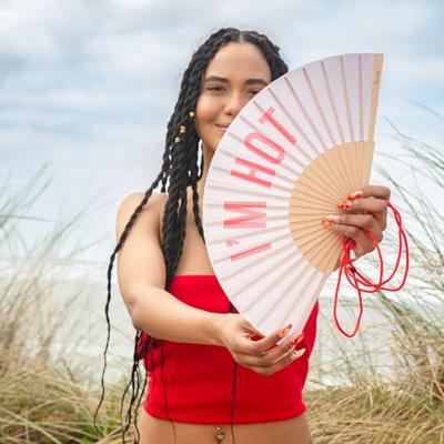 Houten waaier I'm Hot - Lichtroze Houten waaier I'm Hot - Lichtroze