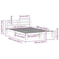 Bedframe zonder matras massief grenenhout wasbruin 135x190 cm - thumbnail