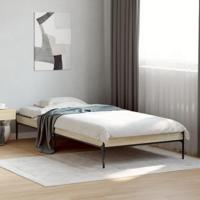 Bedframe bewerkt hout en metaal sonoma eikenkleurig 90x200 cm - thumbnail