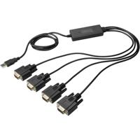 Digitus USB 2.0, Serieel Adapterkabel [1x USB-A 2.0 stekker - 4x D-sub stekker 9-polig] DIGITUS - USB 2.0 zu 4xRS232 Kabel 1.50 m - thumbnail