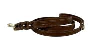 Sazzz hondenriem passion braided classic leer zadel bruin 135x1,5 cm - thumbnail