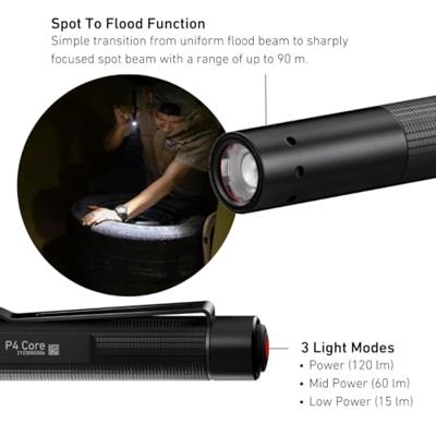 Ledlenser P4 Core Zaklantaarn Zwart