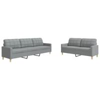 2-delige Loungeset stof lichtgrijs - thumbnail