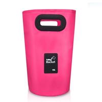 Outdoor draagbare vouwen spoelbak PVC inklapbaar emmer capaciteit: 15L (Rose rood) - thumbnail