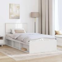 Bedframe met hoofdeinde Wit 100 x 200 cm Massief grenenhout - thumbnail