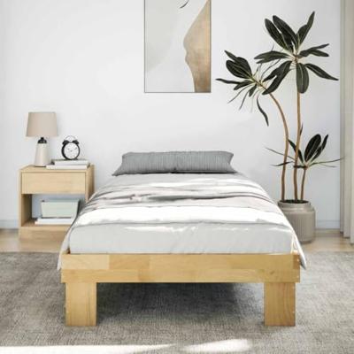 Bedframe zonder matras 80x200 cm massief hout eiken - thumbnail