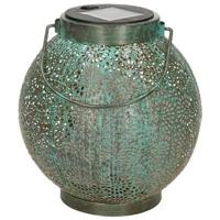 Anna's Collection Solar lantaarn metaal 18 x 19 cm antiek turquoise - thumbnail