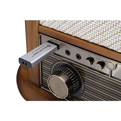 Soundmaster NR566BE 7-in-1 nostalgische stereo-installatie met draaitafel audio Technica magneettonnemmer | digitale radio DAB+ | CD-MP3 | USB | cassette | Bluetooth | digitaliseringsfunctie |