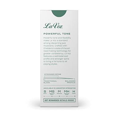 D&apos;Addario Woodwinds REC05HD La Vos Basklarinetriet, Hard, 5-pack, Unfiled