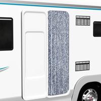 VidaXL Vliegengordijn 56x200 cm chenille blauw en wit - thumbnail