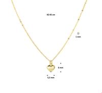 TFT Collier Geelgoud Hart 1,0 mm x 42-45 cm - thumbnail
