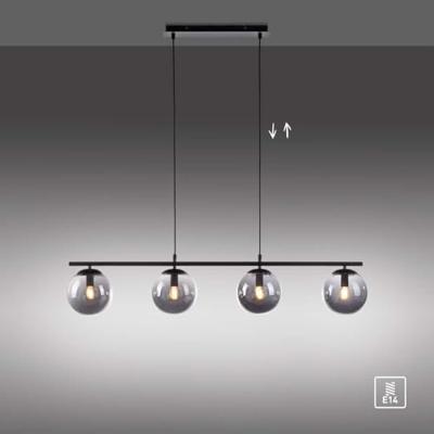 Just Light Zwarte hanglampBig Widow 4-lichts - 14604-18