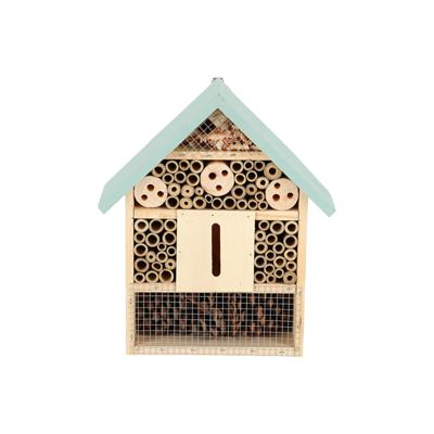Esschert Design houten insectenhotel 10x24x29 cm naturel/mintgroen