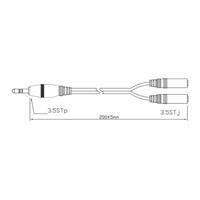 LogiLink CA1046 Jackplug Audio Aansluitkabel [1x - 2x ] 0.20 m Zwart (mat) - thumbnail