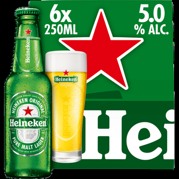 Heineken Premium Pilsener Bier Draaidop Fles 6 x 250ml bij Jumbo
