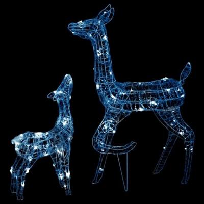 VidaXL Kerstversiering rendierfamilie 160 led's koudwit acryl