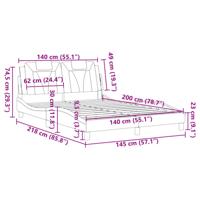 Bedframe met hoofdbord kunstleer cappuccinokleurig 140x200 cm - thumbnail