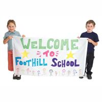 Colorations - versier je eigen nylon banner groot wit , set van 2 - thumbnail