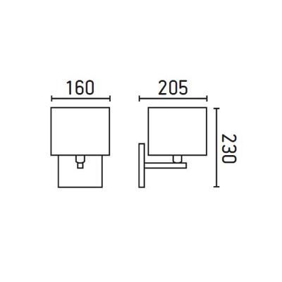 Thana wandlamp chroom wit met vierkante kap moderne wandlamp fitting E14