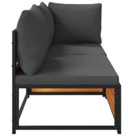 Tuinbank 2-zits met kussens massief acaciahout - thumbnail