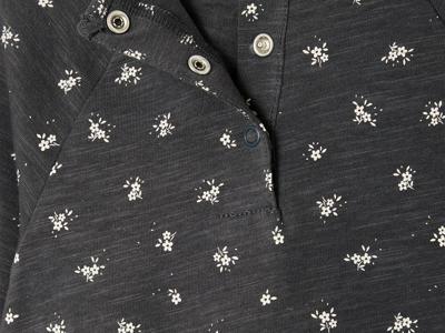 T-shirt blouse model met bloemenprint antraciet