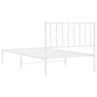 Bedframe met hoofdbord metaal wit 100x190 cm - thumbnail