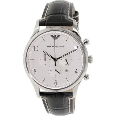 Emporio Armani Heren Classic AR1861 grijs lederen quartz horloge Emporio Armani Heren Classic AR1861 grijs lederen quartz horloge