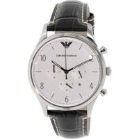 Emporio Armani Heren Classic AR1861 grijs lederen quartz horloge - thumbnail