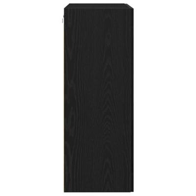 Wandkast Zwart Eiken 69,5 x 34 x 90 cm Bewerkt hout