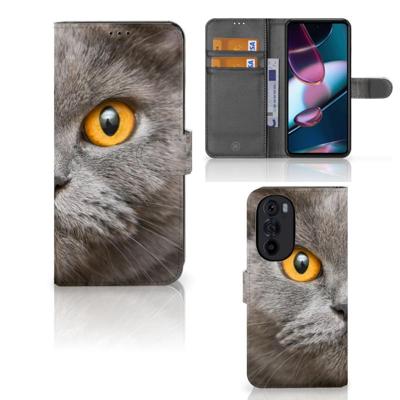Telefoonhoesje | Met pasjeshouder | Motorola Edge 30 Pro Britse Korthaar Telefoonhoesje | Met pasjeshouder | Motorola Edge 30 Pro Britse Korthaar