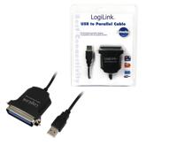 LogiLink Aansluitkabel USB 1.1, Parallel [1x Centronics-bus - 1x USB 1.1 stekker A] 1.70 m Zwart - thumbnail