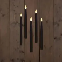 Anna&apos;s Collection LED zwevende kaars 3d flame druip 28.5 cm zwart 5 stuks - thumbnail