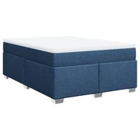 Boxspring met matras stof blauw 140x200 cm - thumbnail