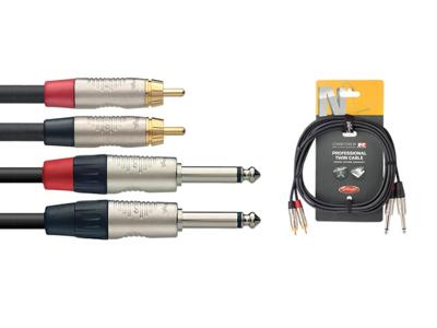 Stagg NTC3PCMR Adapterkabel Deluxe RCA M Naar Jack M Mono 3m