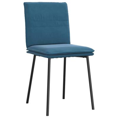 Eetkamerstoelen 4 st fluweel blauw
