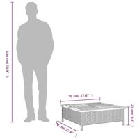 Tuintafel 70x70x25 cm poly rattan en acaciahout zwart - thumbnail