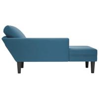 Chaise longue met kussen en rechterarmleuning fluweel blauw - thumbnail