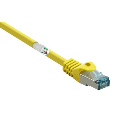 Renkforce RF-5153664 RJ45 Netwerkkabel, patchkabel CAT 6A S/FTP 10.00 m Geel Snagless, Vlambestendig 1 stuk(s)