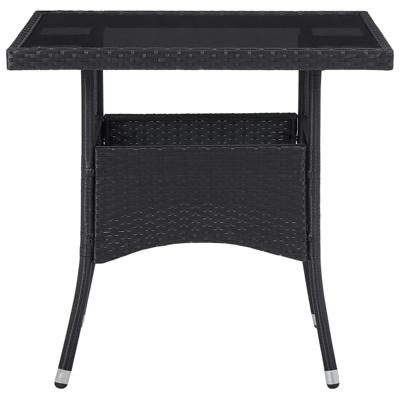 5-delige Tuinset poly rattan en gehard glas zwart - thumbnail
