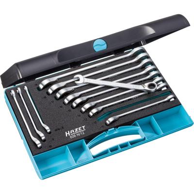 Hazet 606N/12 Steek-ringratelsleutelset 12-delig Sleutelbreedte (metrisch) 8 - 19 mm