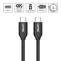 UNITEK C14059BK USB-kabel 2 m USB C Zwart - thumbnail