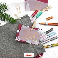 Paintmarker pentel msp10 rond 1.5mm zilver | 12 stuks - thumbnail