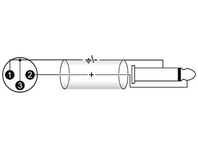 Omnitronic 3022519A XLR Adapterkabel [1x XLR-stekker 3-polig - 1x Jackplug male 6,3 mm (mono)] 0.90 m Zwart - thumbnail