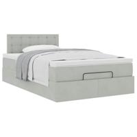 Ottoman bed met matras 120x200 cm fluweel lichtgrijs - thumbnail