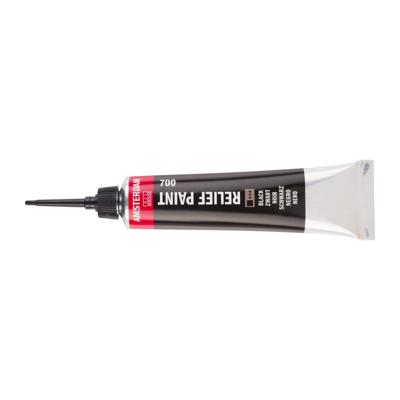 Royal Talens Amsterdam Reliëf Verf Tube 20 ml - Zwart 700