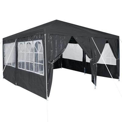 Partytent met 8 zijkanten antraciet 4x4 m PE