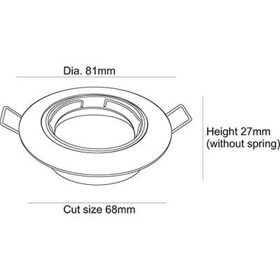Deko Light Einbauring 68 GU5.3 449201 Plafondinbouwring LED, Halogeen GU5.3, MR16 35 W Zilver