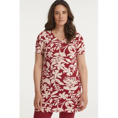 Yest tuniek Inarah met all over print rood/lichtroze Yest tuniek Inarah met all over print rood/lichtroze