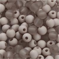 Creativ Company Plastic kralen, d 6 mm, gatgrootte 2 mm, ca. 150 stuk, lichtgrijs, 40 gr/ 1 doos - thumbnail