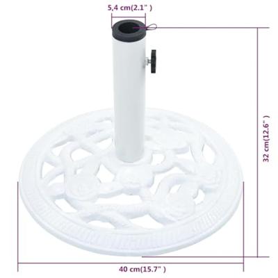 VidaXL Parasolvoet 9 kg 40 cm gietijzer wit